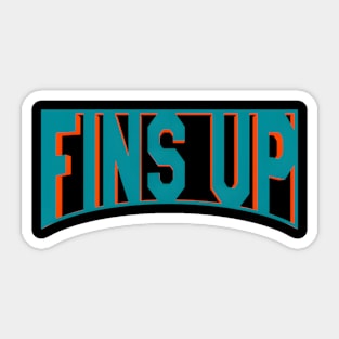 Fins Up Miami Dolphins Sticker